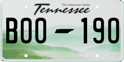 TN license plate B0019O