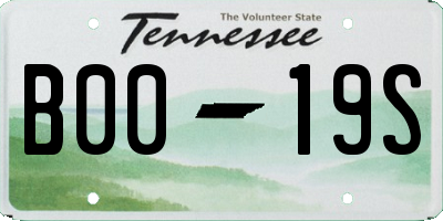 TN license plate B0019S