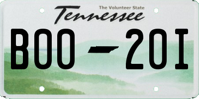 TN license plate B0020I