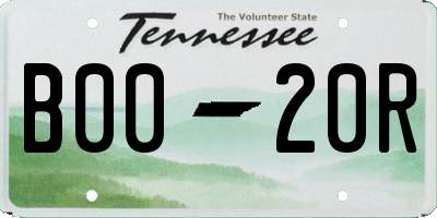 TN license plate B0020R