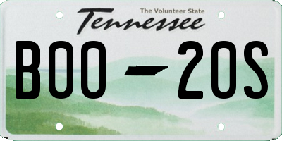 TN license plate B0020S