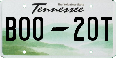 TN license plate B0020T