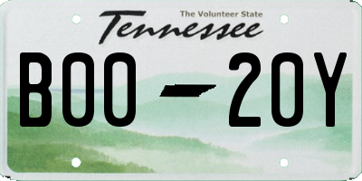 TN license plate B0020Y