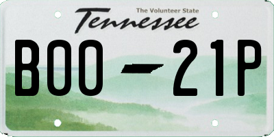 TN license plate B0021P