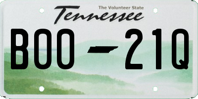 TN license plate B0021Q