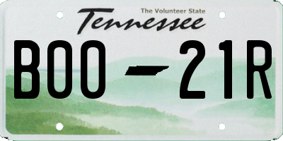 TN license plate B0021R