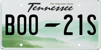 TN license plate B0021S