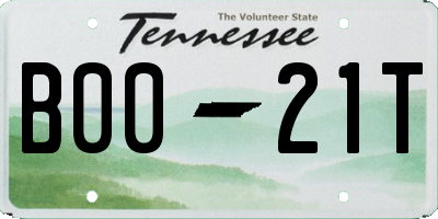 TN license plate B0021T