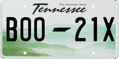 TN license plate B0021X