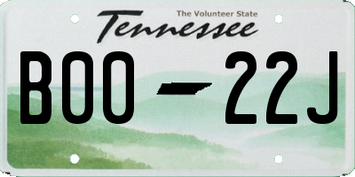 TN license plate B0022J