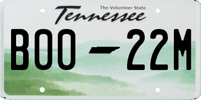 TN license plate B0022M