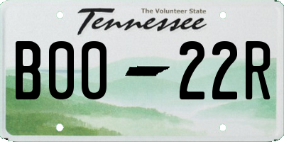 TN license plate B0022R