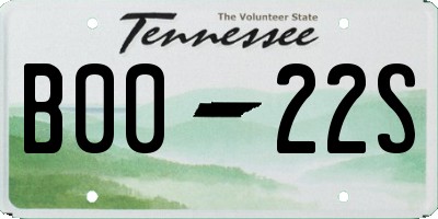 TN license plate B0022S