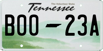 TN license plate B0023A