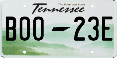 TN license plate B0023E
