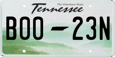 TN license plate B0023N