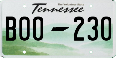 TN license plate B0023O