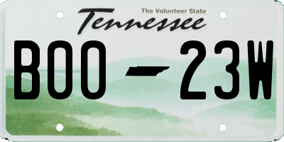 TN license plate B0023W