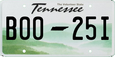 TN license plate B0025I