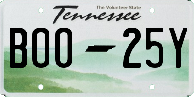 TN license plate B0025Y