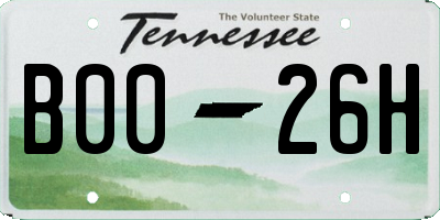 TN license plate B0026H
