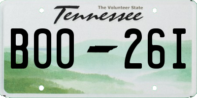 TN license plate B0026I