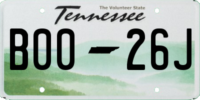TN license plate B0026J