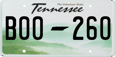 TN license plate B0026O