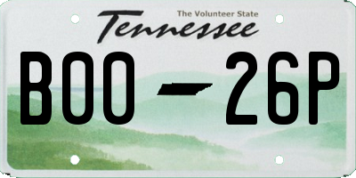 TN license plate B0026P