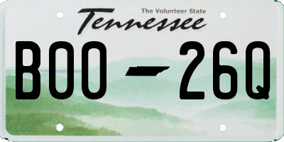 TN license plate B0026Q