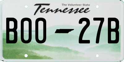 TN license plate B0027B