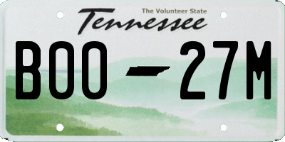 TN license plate B0027M