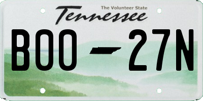 TN license plate B0027N