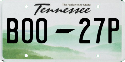 TN license plate B0027P
