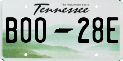 TN license plate B0028E