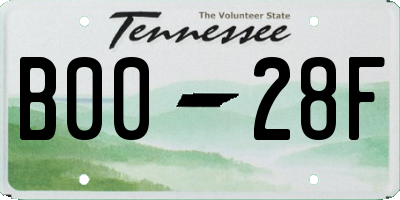 TN license plate B0028F