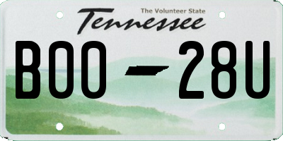 TN license plate B0028U
