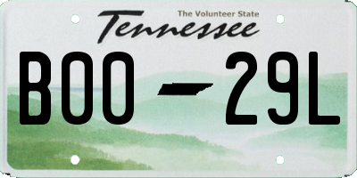 TN license plate B0029L