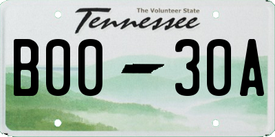 TN license plate B0030A