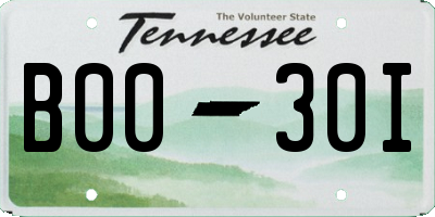 TN license plate B0030I