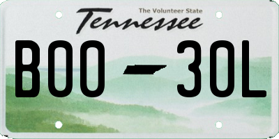 TN license plate B0030L