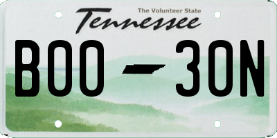 TN license plate B0030N