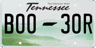 TN license plate B0030R
