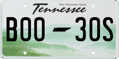 TN license plate B0030S