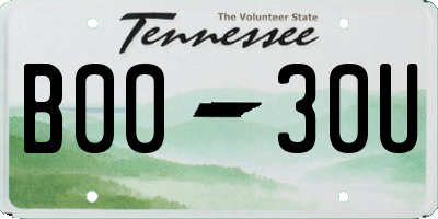 TN license plate B0030U