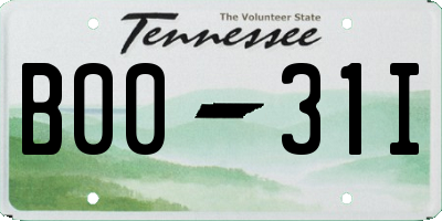 TN license plate B0031I