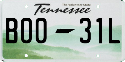 TN license plate B0031L