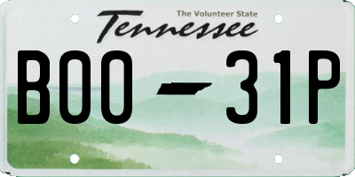 TN license plate B0031P