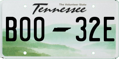 TN license plate B0032E