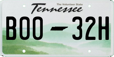 TN license plate B0032H